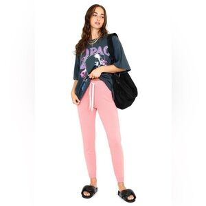 NWT MOTHER blissful sweat ankle pants pink
